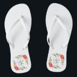 Elegant Floral Mr & Mrs Wedding | Flip Flops<br><div class="desc">For further customization, please click the "Customize" button and use our design tool to modify this template. If the options are available, you may change text and image by simply clicking on "Edit/Remove Text or Image Here" and add your own. If you wish to have this design added to a...</div>