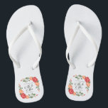 Elegant Floral Mr & Mrs Wedding | Flip Flops<br><div class="desc">For further customization, please click the "Customize" button and use our design tool to modify this template. If the options are available, you may change text and image by simply clicking on "Edit/Remove Text or Image Here" and add your own. If you wish to have this design added to a...</div>