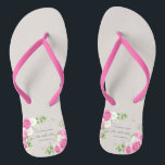 Elegant Floral Mr & Mrs Wedding | Flip Flops<br><div class="desc">For further customization, please click the "Customize" button and use our design tool to modify this template. If the options are available, you may change text and image by simply clicking on "Edit/Remove Text or Image Here" and add your own. If you wish to have this design added to a...</div>