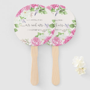 Elegant Floral Mr & Mrs Wedding Hand Fans
