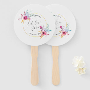 Elegant Floral Mr & Mrs Wedding   Hand Fans