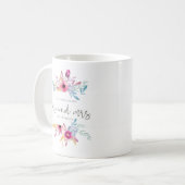 Elegant Floral Mr & Mrs Wedding | Mug (Front Left)