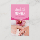 Elegant Floral Nail Salon Manicure SPA Business Card (Front)