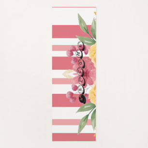 Elegant Floral & Name Bridal Shower Yoga Mat