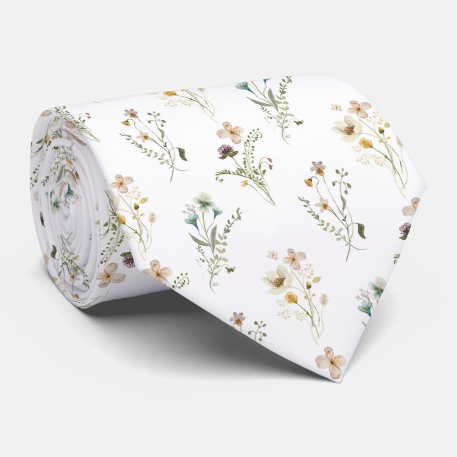 Elegant Floral Neck Tie (Rolled)