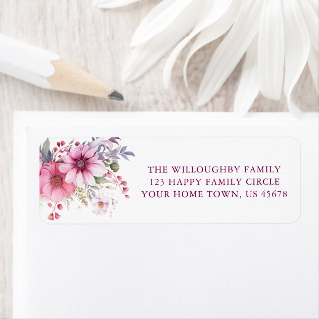 Elegant Floral New Address Label (Insitu)