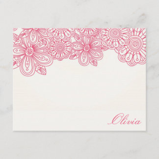 Elegant Floral Note Cards (Breast Cancer)