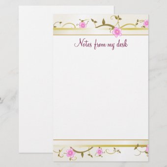 Elegant Floral Note Paper | Zazzle