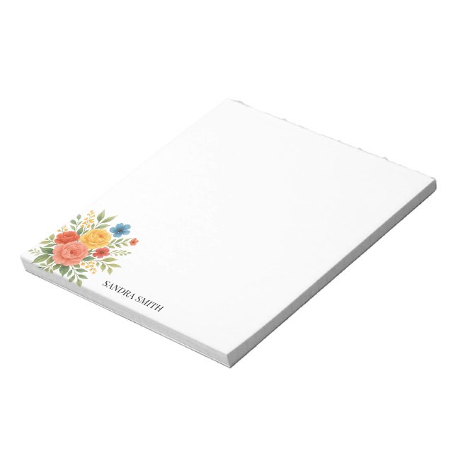 Elegant Floral Notepad (Rotated)