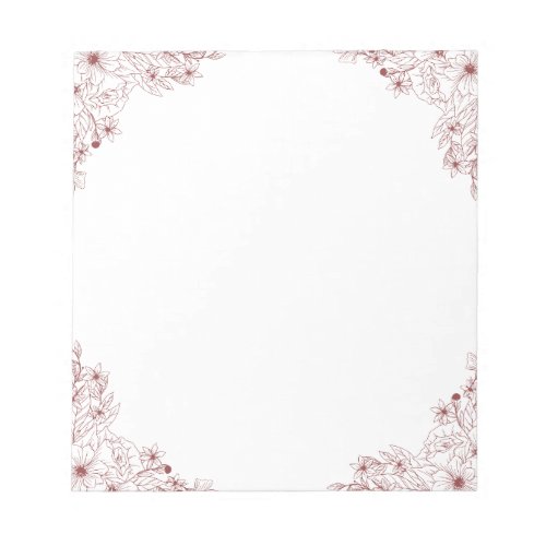 Elegant Floral Notepad _  55 x 6