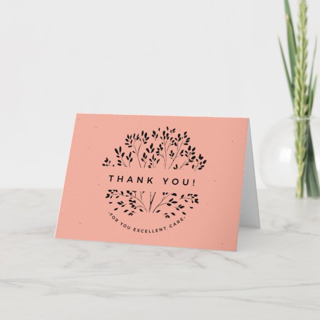 Elegant Floral Nurse Caregiver Doctor Thank You Card (Front)