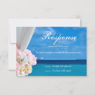 Elegant Floral Ocean Beach Summer RSVP Card