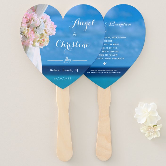 beach wedding hand fans