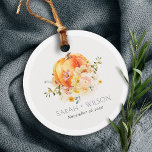 Elegant Floral Orange Autumn Pumpkin Wedding Favor Tags<br><div class="desc">If you need any further customisation please feel free to message me on yellowfebstudio@gmail.com.</div>
