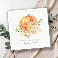 Elegant Floral Orange Autumn Pumpkin Wedding
