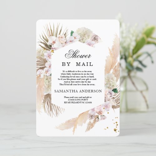 Elegant Floral Orchids  Pampas Beauty Frame Invitation