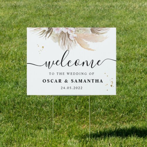 Elegant Floral Orchids  Pampas Beauty Frame Sign