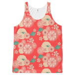 Elegant Floral Ornament, Spring Peach Garden All-Over-Print Tank Top