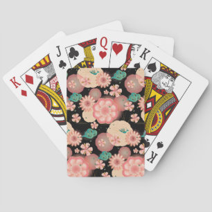 Elegant Floral Ornament Spring Peach Garden Boho Poker Cards