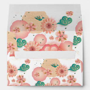 Elegant Floral Ornament, Spring Peach Garden Envelope