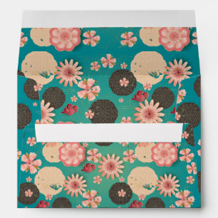 Elegant Floral Ornament, Spring Peach Garden Envelope