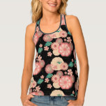 Elegant Floral Ornament, Spring Peach Garden Tank Top
