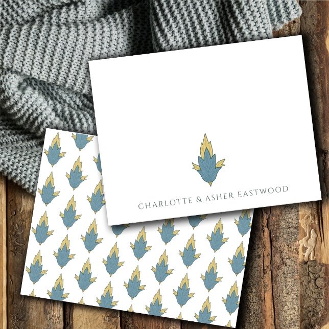 Elegant Floral Ornament Wedding Note Card (Creator Uploaded)