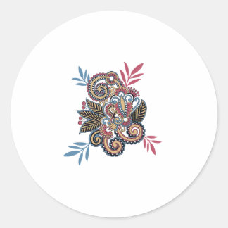 Elegant Floral Paisley Design, Mandala design Classic Round Sticker