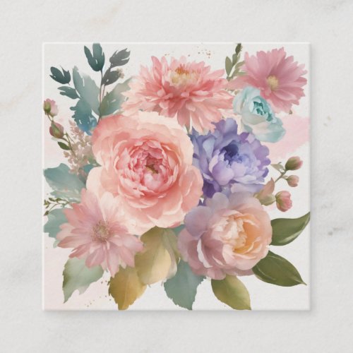 Elegant Floral Paper Napkins for Any Occasion Square Business Card