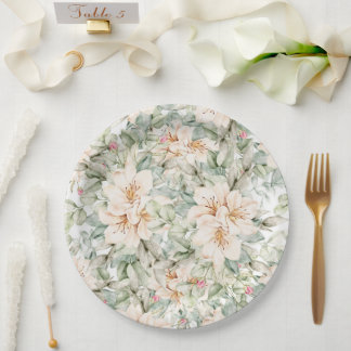 elegant floral paper plates
