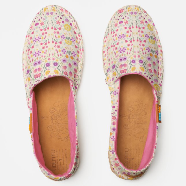 Elegant Floral Pastel Espadrilles (Front)