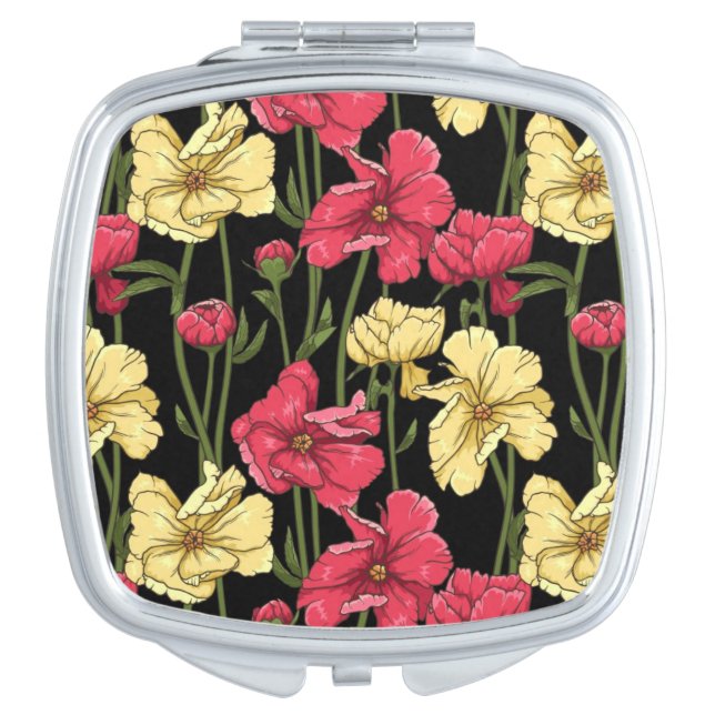 Elegant floral pattern 2 mirror for makeup (Front)