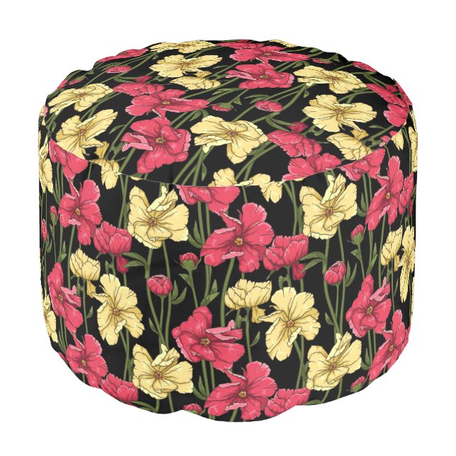 Elegant floral pattern 2 pouf (Angled Front)