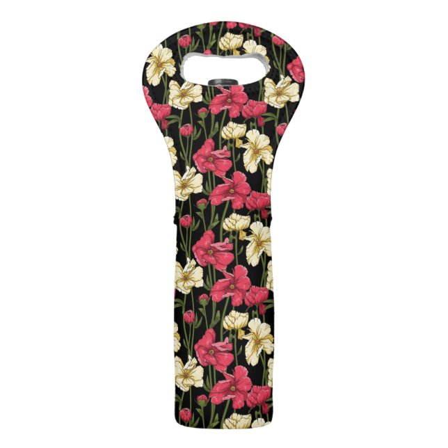 Elegant floral pattern 2 wine bag (Front)