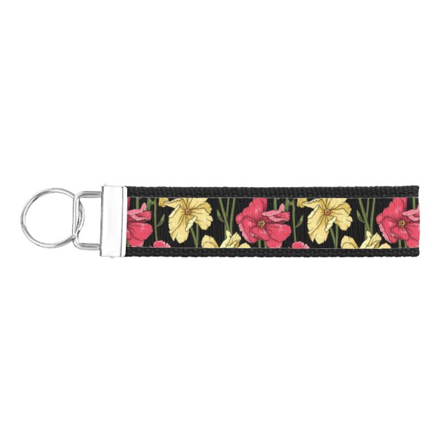 Elegant floral pattern 2 wrist keychain (Keys on Left)