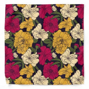 Elegant floral pattern bandana