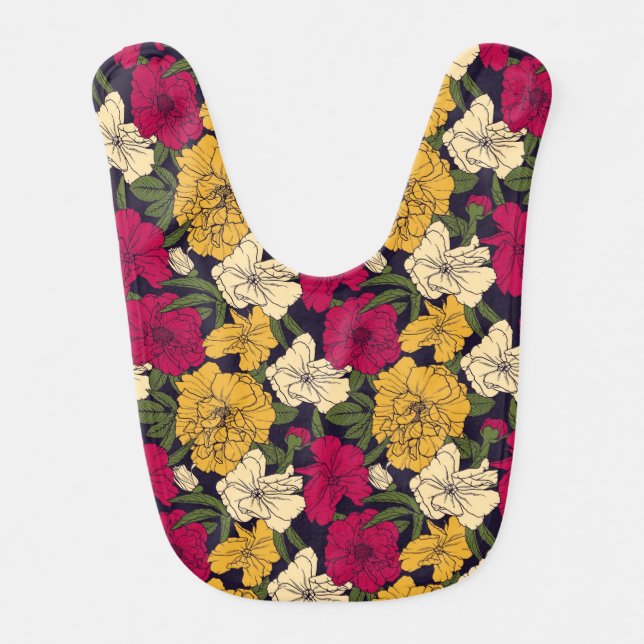 Elegant floral pattern bib (Front)