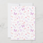 Elegant Floral Pattern Butterfly Baby Shower Invitation (Back)