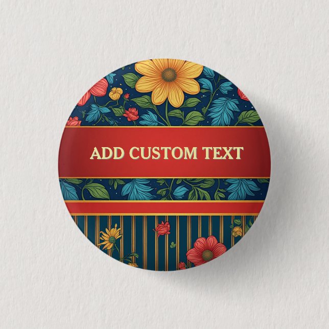 Elegant Floral Pattern Button (Front)