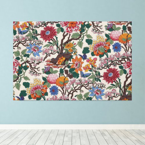 Elegant Floral Pattern Colorful Trendy Flowers Canvas Print