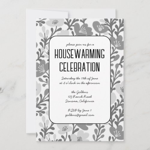 Elegant Floral Pattern Custom HOUSEWARMING PARTY Invitation