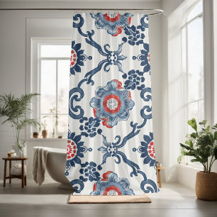Elegant floral pattern decorative eye-catching  shower curtain