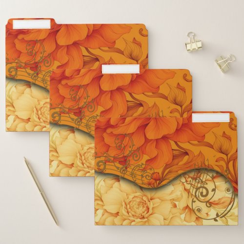 Elegant floral pattern design  file folder