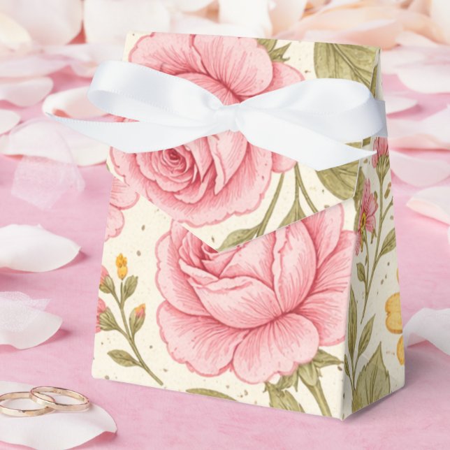 Elegant Floral Pattern Design – Timeless Botanical Favor Boxes (Wedding)