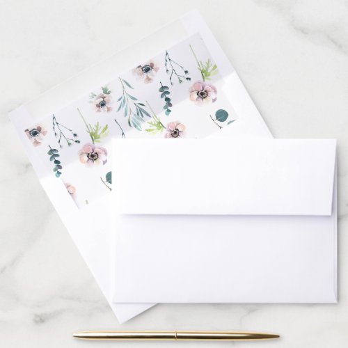 Elegant Floral Pattern Envelope Liner