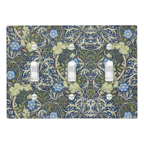 Elegant Floral Pattern Flowers Seaweed Green Blue  Light Switch Cover