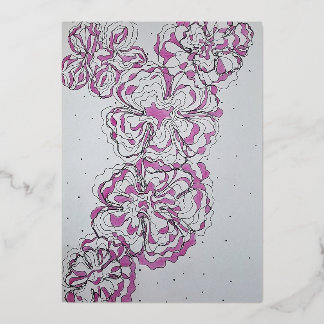 Elegant floral pattern foil invitation