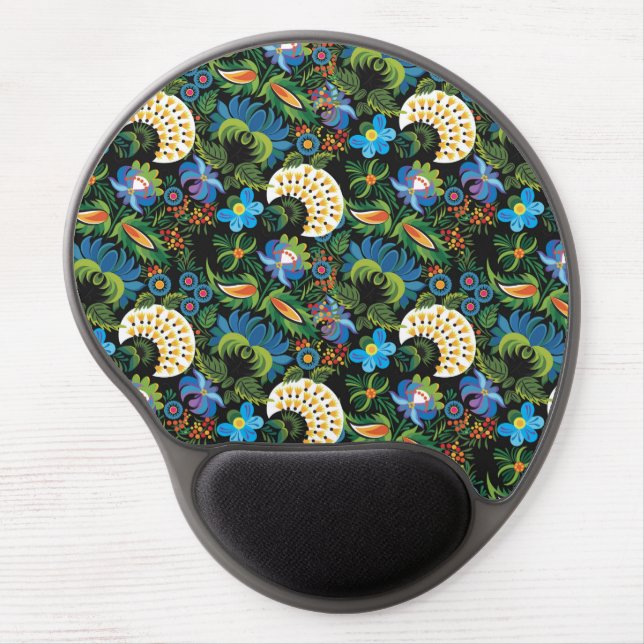 Elegant floral pattern gel mousepad (Front)