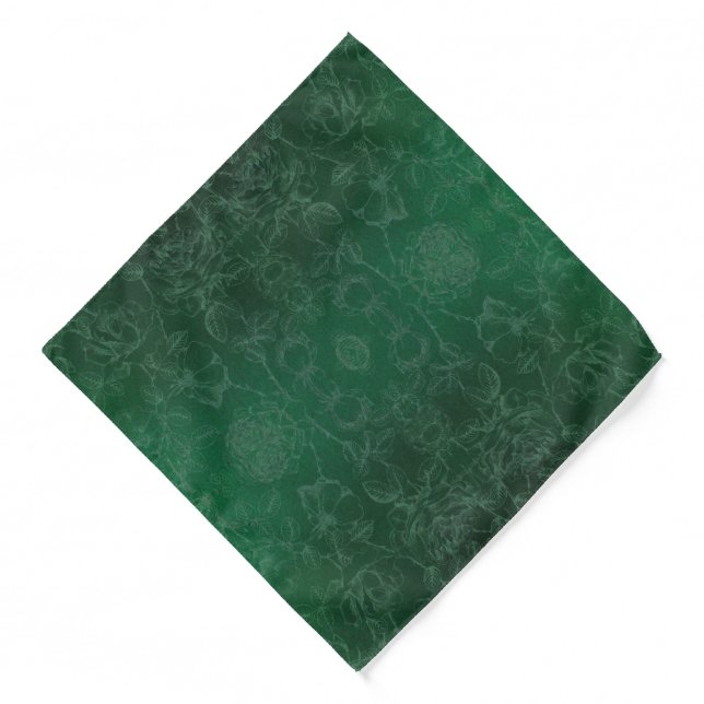 Elegant Floral Pattern green   Bandana (Front)