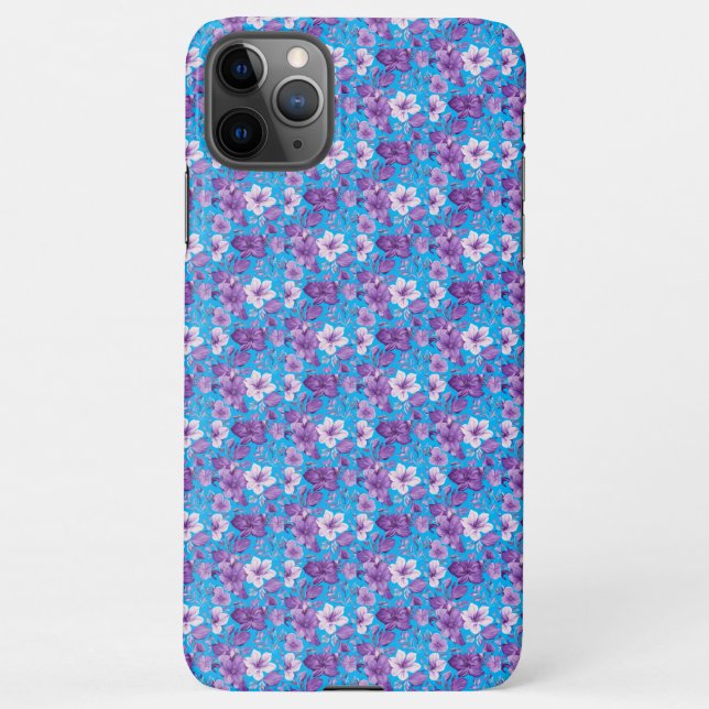 Elegant floral pattern in purple tones iPhone case (Back)